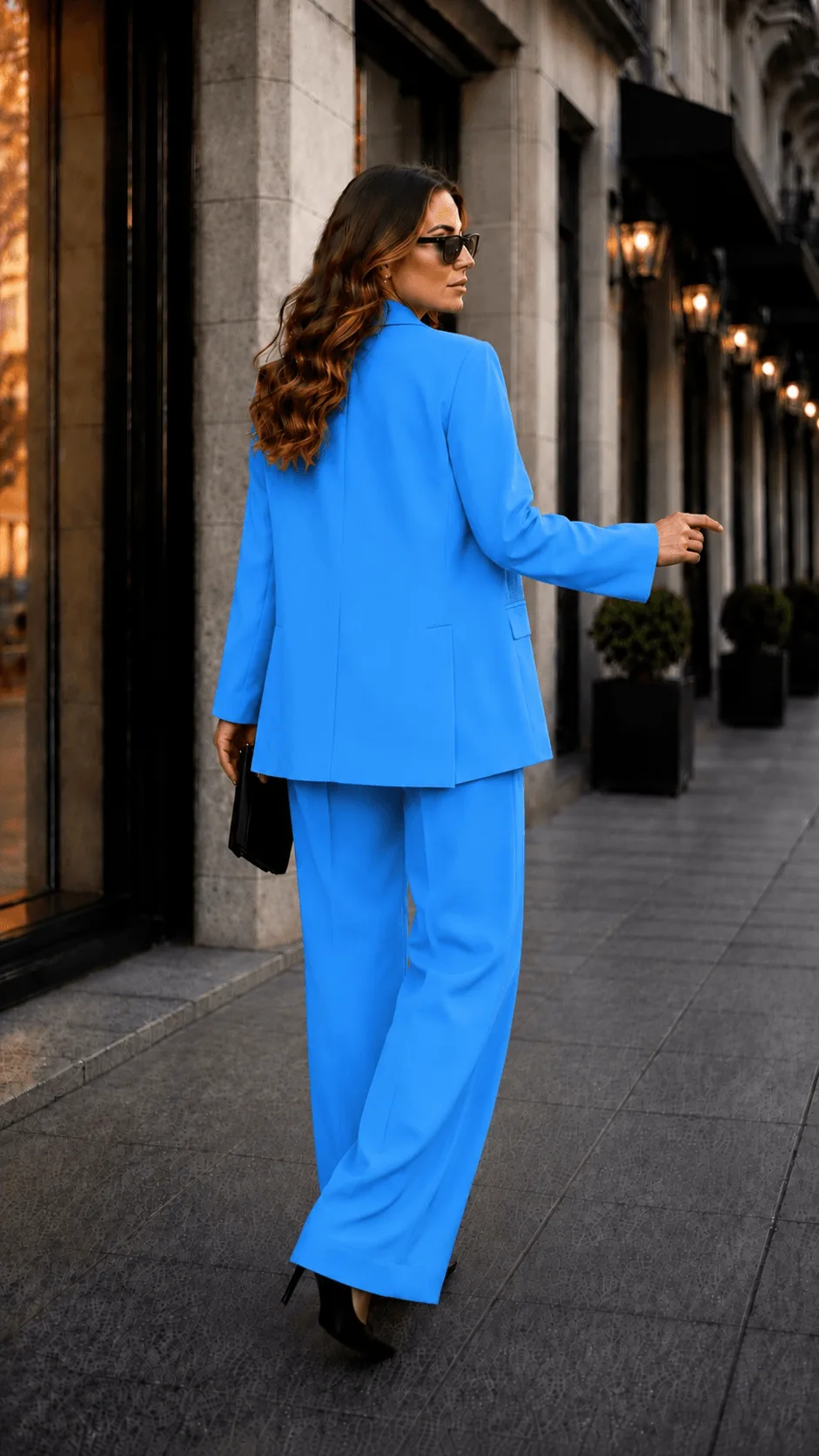Premium Blazer Takım Mavi