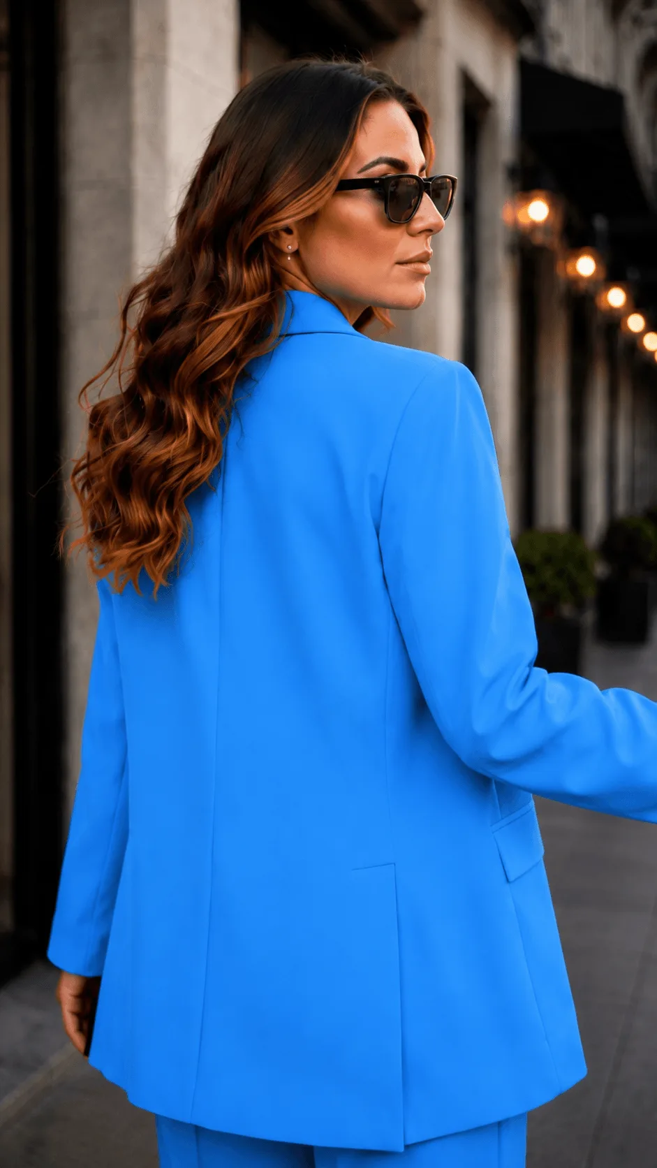 Premium Blazer Takım Mavi