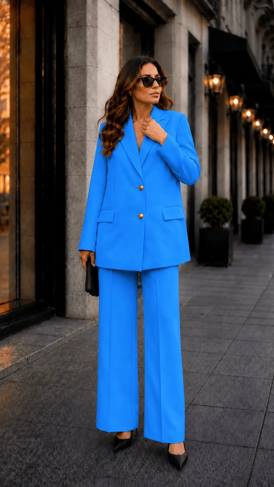 Premium Blazer Takım Mavi
